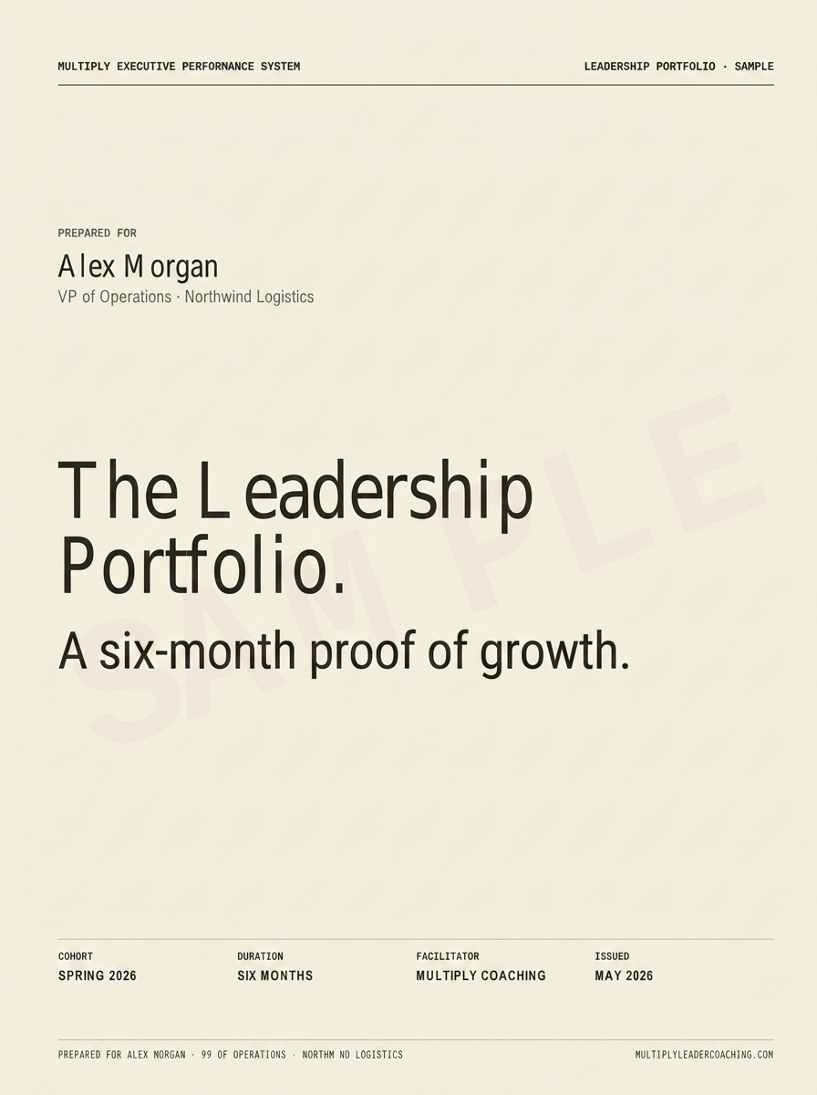 Cover of the sample Multiply Leadership Portfolio PDF